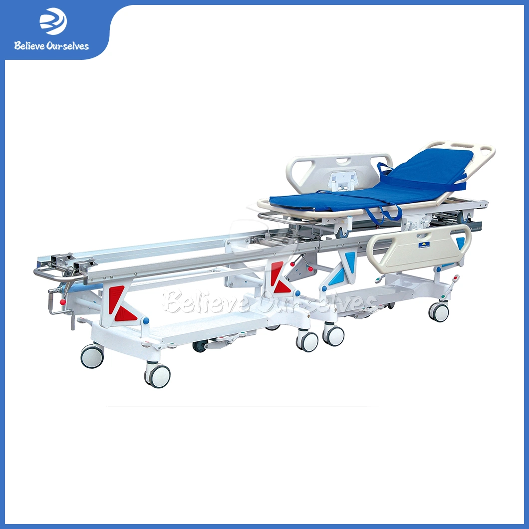 Huaren Cheap Emergency Trolley Stretcher Factory Hydraulic Patient Emergency Transport Stretcher China Hr-Z01 Patient Transportation Stretcher