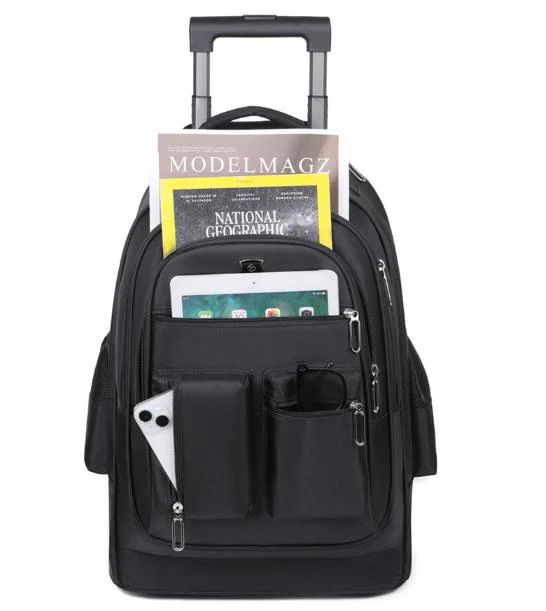 2024 Foreign Trade Trolley Backpack Multi-Functional Travel Backpack Universal Wheel Business Trip Short-Distance Luggage Bag Student School Bag