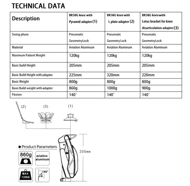 Artificial Limb Prosthetic 5 Link Pneumatic Knee Joint Prosthetic Knee