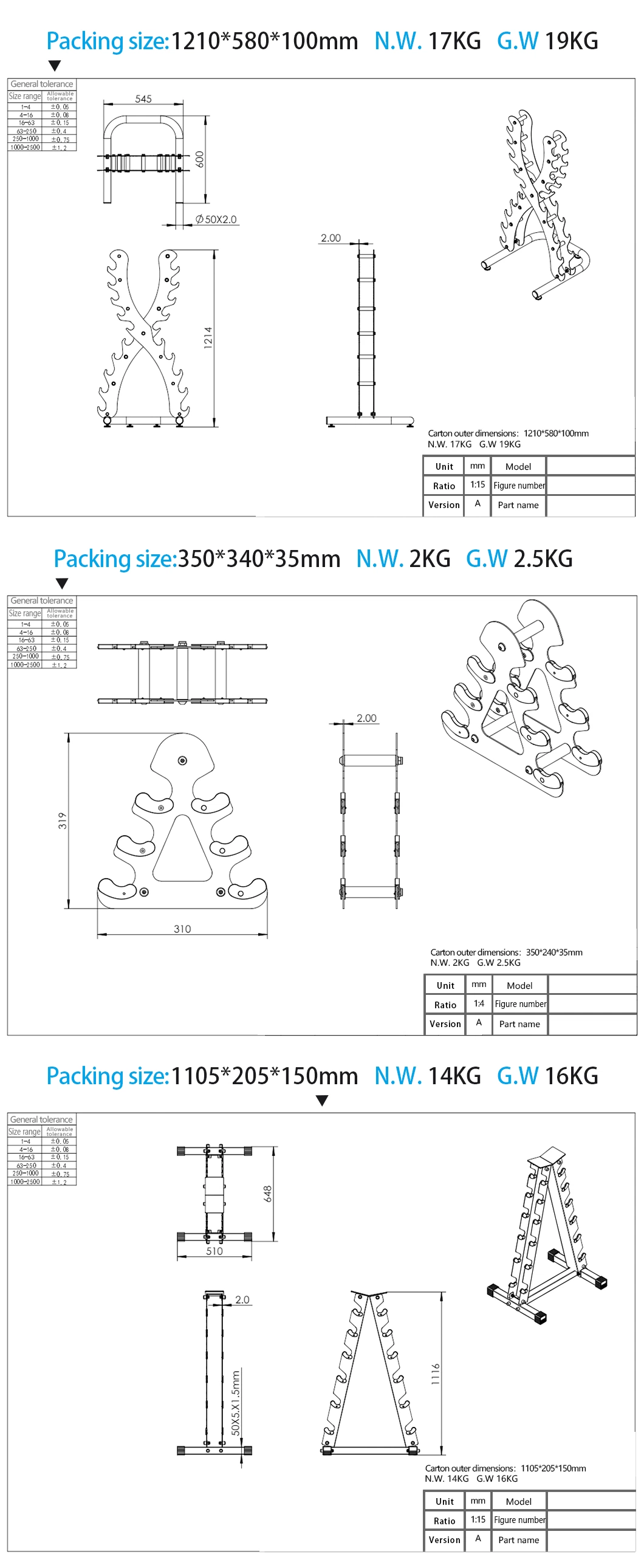 High Quality Safety Sturdy Design Type Triangle X Type Stands Dumbbell Rack