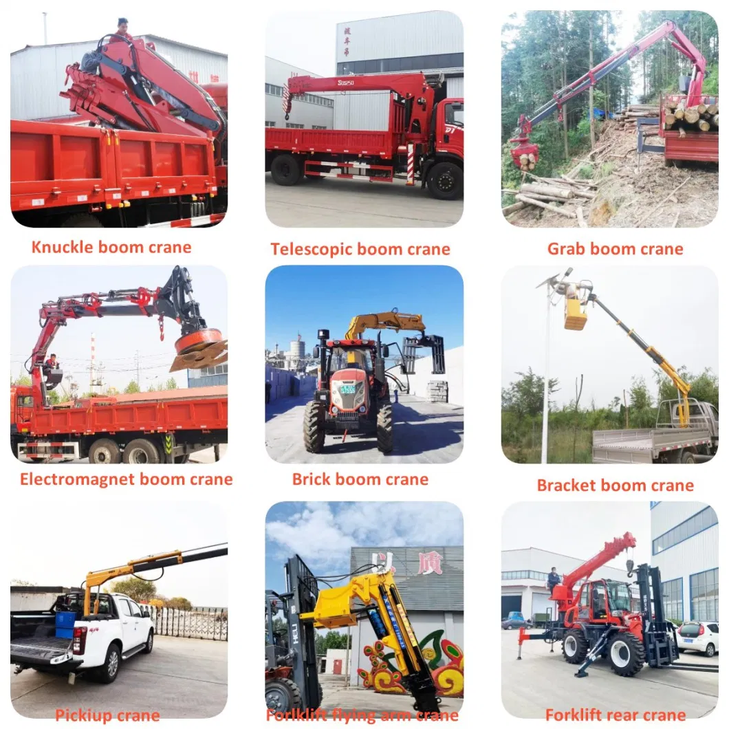 Factory Direct Sale 3.2tons 4tons 5tons Folding Hdyraulic Boom Truck Mounted Crane with Remote Control