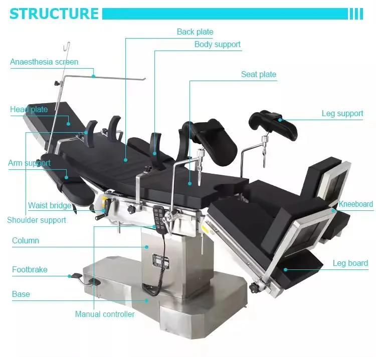 Medical Electric Operating Table Adjustable Surgical Manual Hydraulic Operating Medical Table