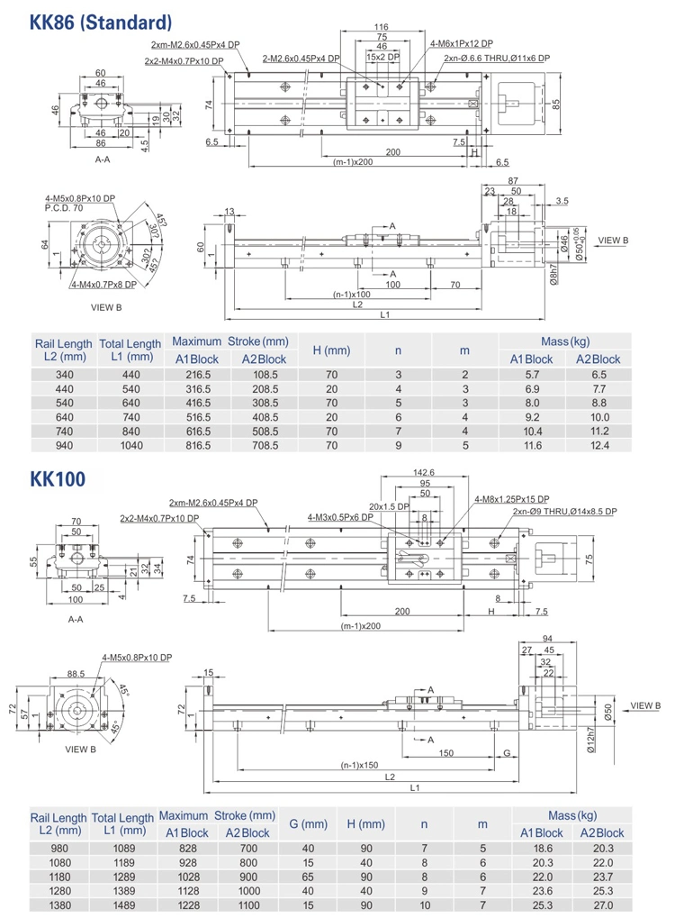 Professional Service CNC 600mm Stroke Double Slides Ball Screw Linear Motion Kk Module for 3D Printer