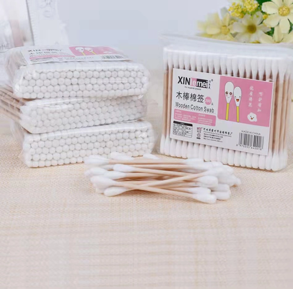 Large Round Box Double-Ended Kapok Sticks Disposable Household Cosmetic Makeup Removal 500 Cotton Swabs