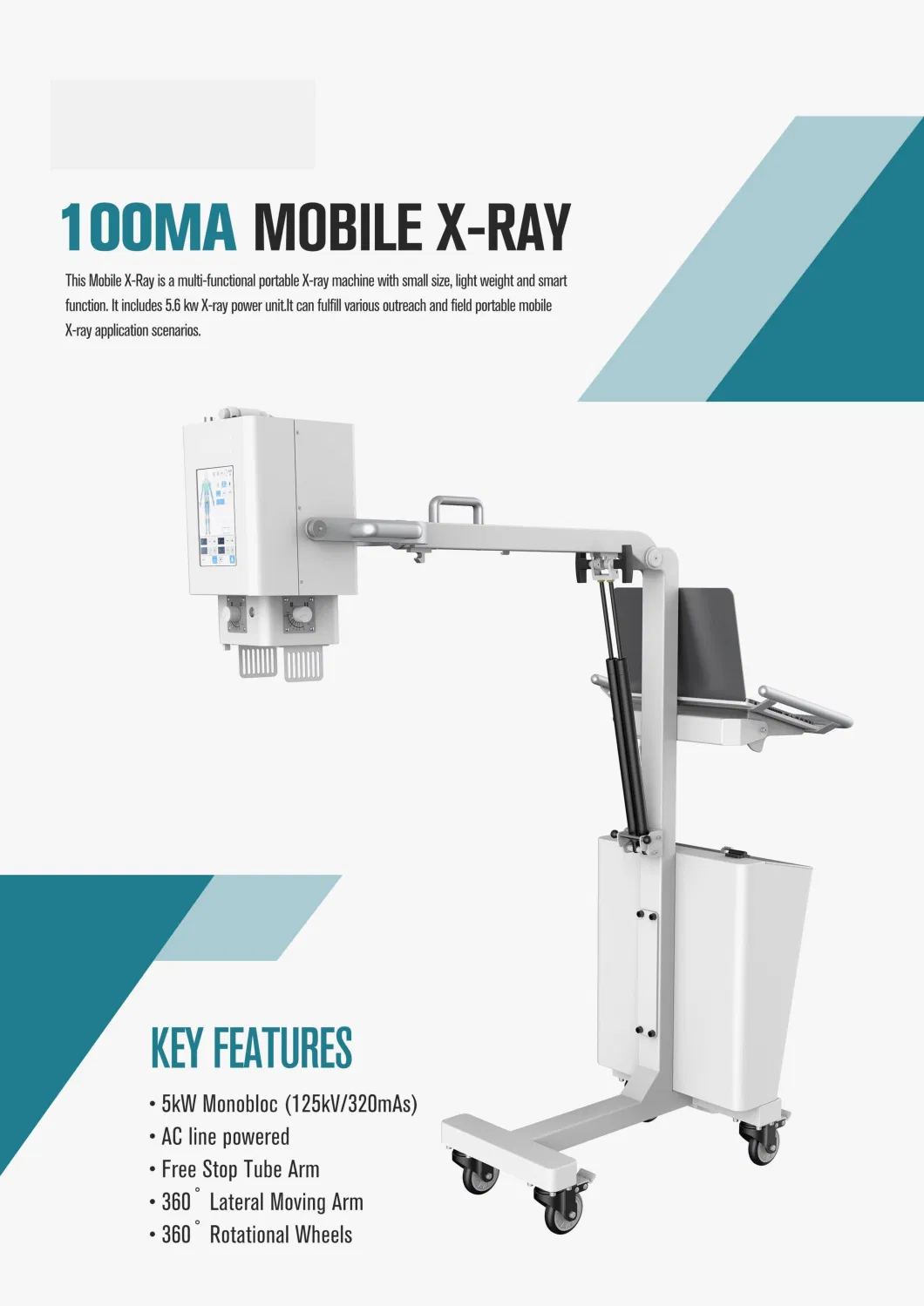 Portable Digital Xray Machine Medical X-ray Security Machine with Medical Device Flat Panel Detector