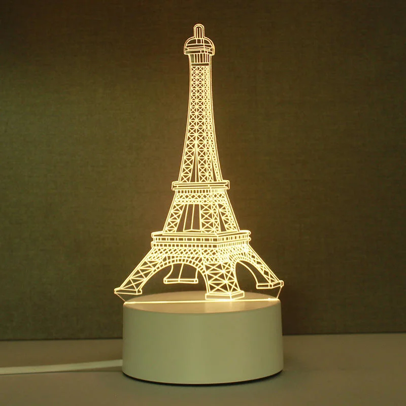 Valentine&prime;s Promotion Gifts Custom 3D Creative Lights Acrylic LED Illusion Night Lamp