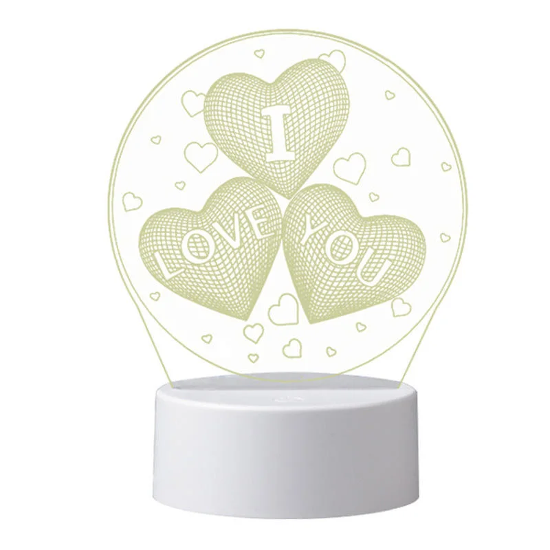 Valentine&prime;s Promotion Gifts Custom 3D Creative Lights Acrylic LED Illusion Night Lamp