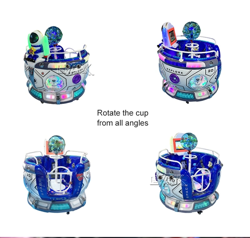 Interstellar Space Capsule MP5 Double Parent-Child Amusement Part Coin Operated Coffee Cup Plastic Rotating Kiddie Rides Game