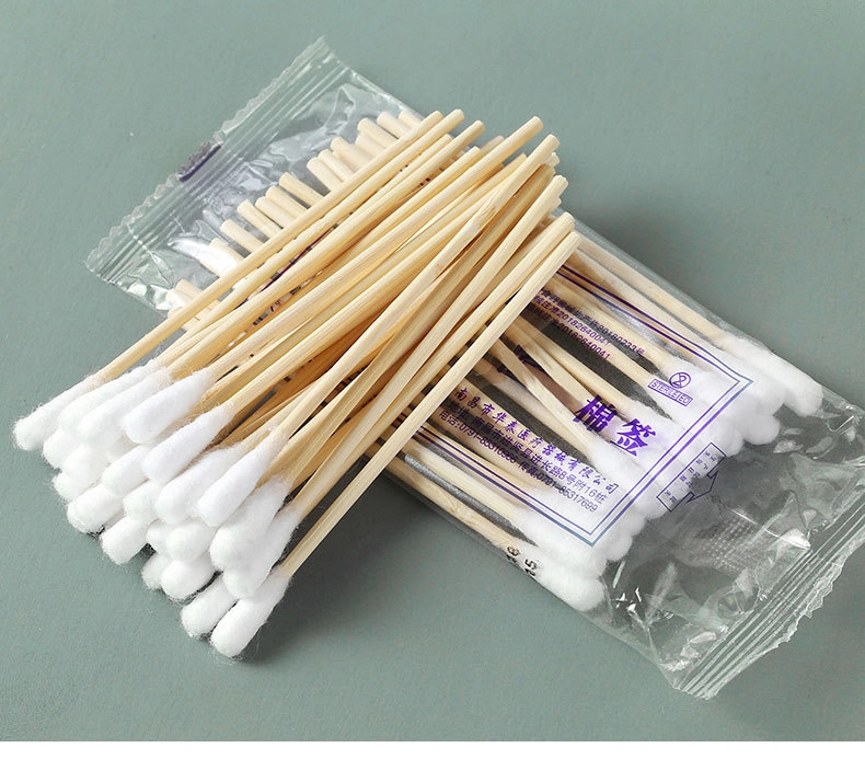 Sterile Cosmetic Single-Head Medical for Baby Ear Removal Degreased for Disinfection Disposable Cotton Swab