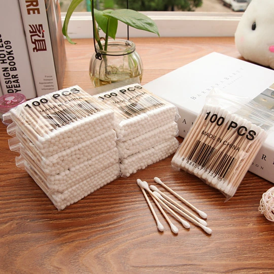 100 Full Number of Double-Head Baby Removing Cosmetic Pointed Cotton Swabs