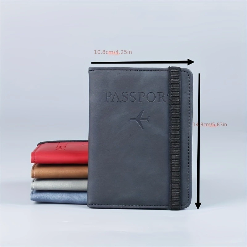 Promotional Portable PU Passport Ticket Holder Protector Elastic Band Passport Holder