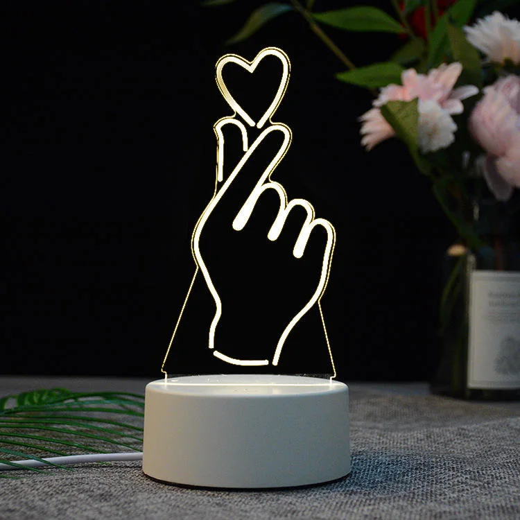 Valentine&prime;s Promotion Gifts Custom 3D Creative Lights Acrylic LED Illusion Night Lamp