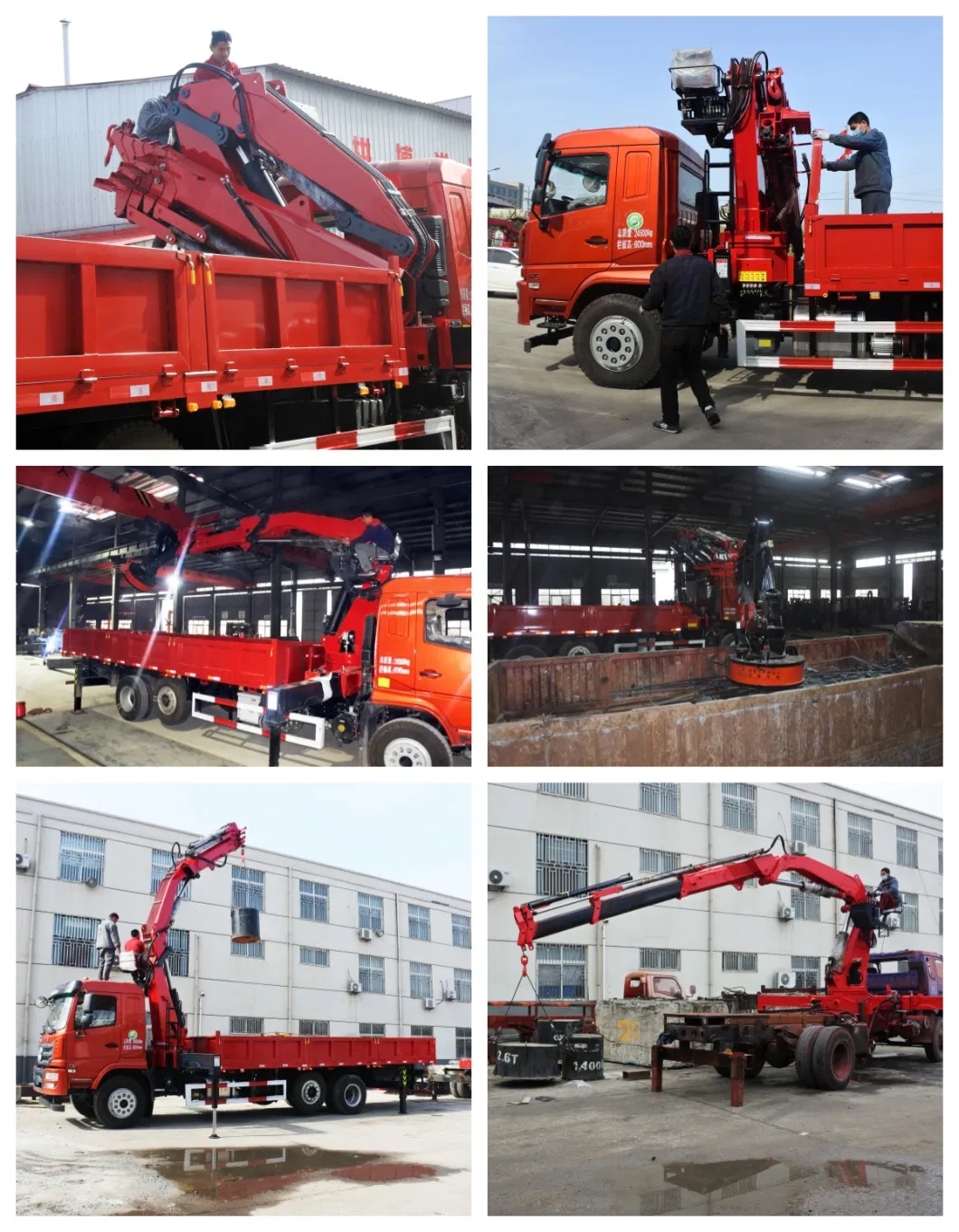 Popular 6.3t 8ton 10ton 12ton Knuckle Crane Boom with Magnet Lifter for Lifting Scrap on Truck