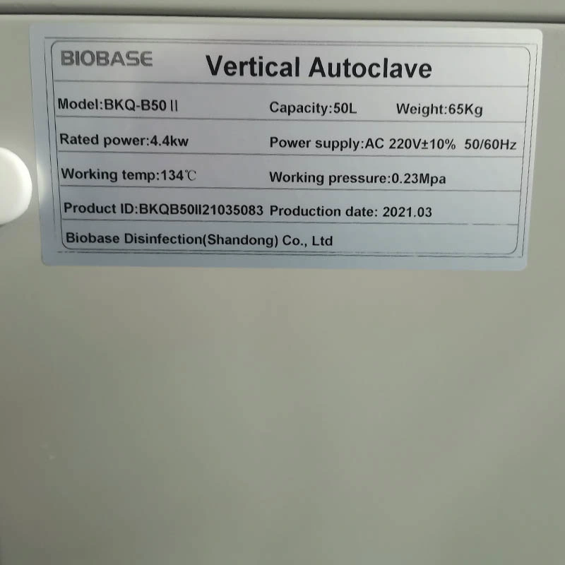 Biobase Lab Hospital Handwheel Vertical Autoclave Sterilizer