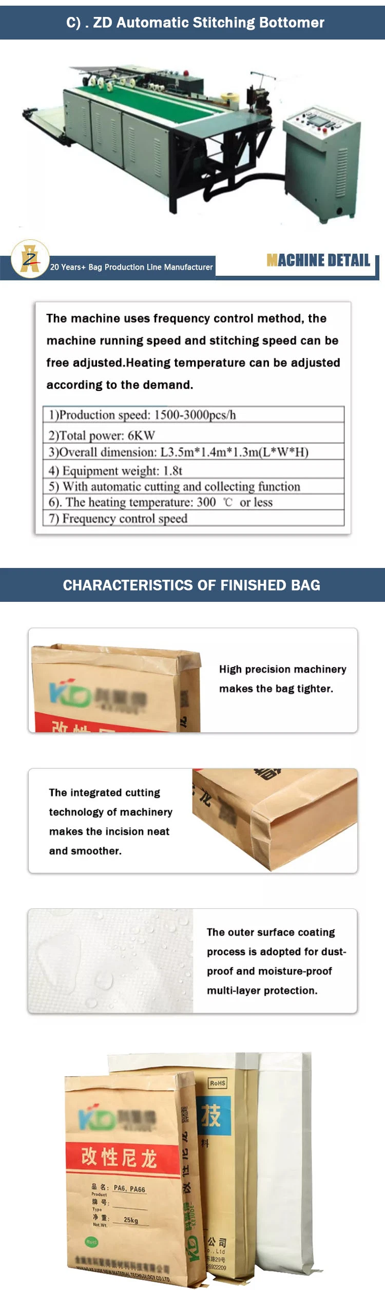 Paper Cement Packing Bag Making Machine