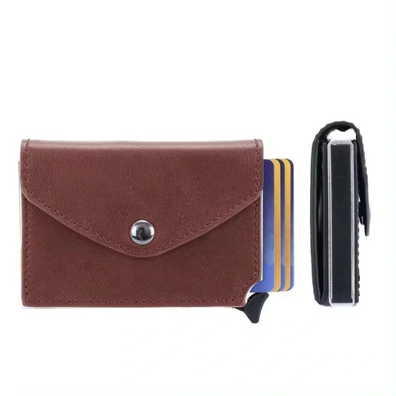 Promotional High Quality PU Leather Card Holder Credit Pop up Card Holder