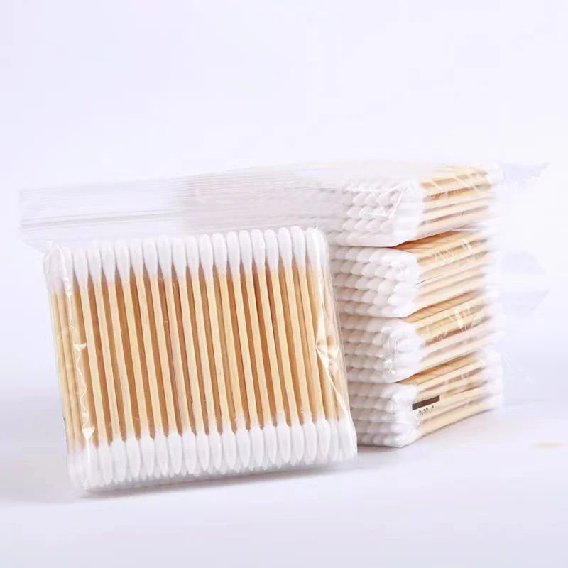 Large Round Box Double-Ended Kapok Sticks Disposable Household Cosmetic Makeup Removal 500 Cotton Swabs