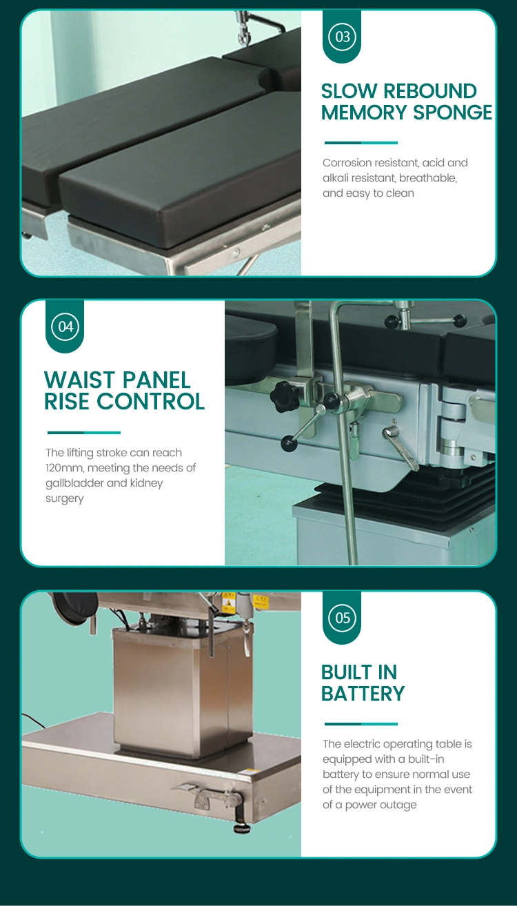 Four-Control Surgical Room Stainelss Steel Universal Electric Operating Table