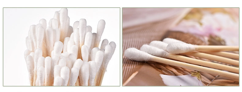 Large Round Box Double-Ended Kapok Sticks Disposable Household Cosmetic Makeup Removal 500 Cotton Swabs