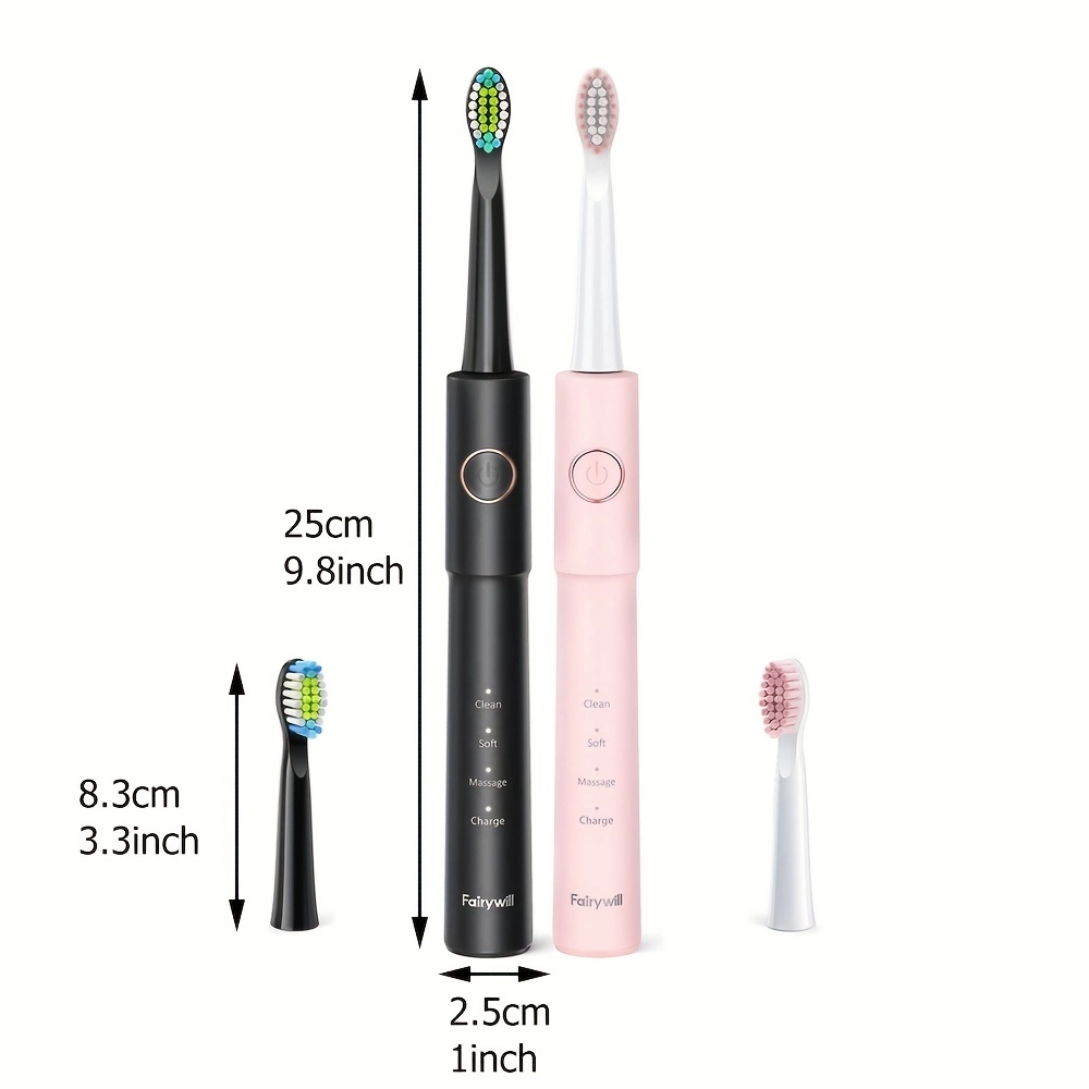 Fairywill Dual Electric Rechageable Automatic USB Charging Toothbrush