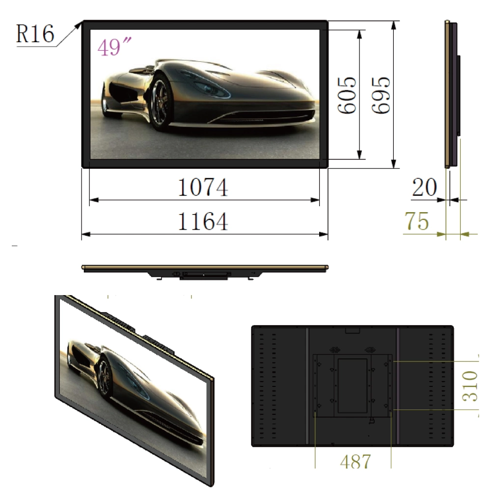 46 Inch Notebook TFT LCD Screen with Auto Loop Feature