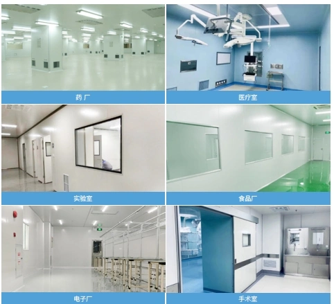 Hospital Clean Room Air-Tight Door Hospital Industrial Manual Swing Colorful Steel Cleanroom Door