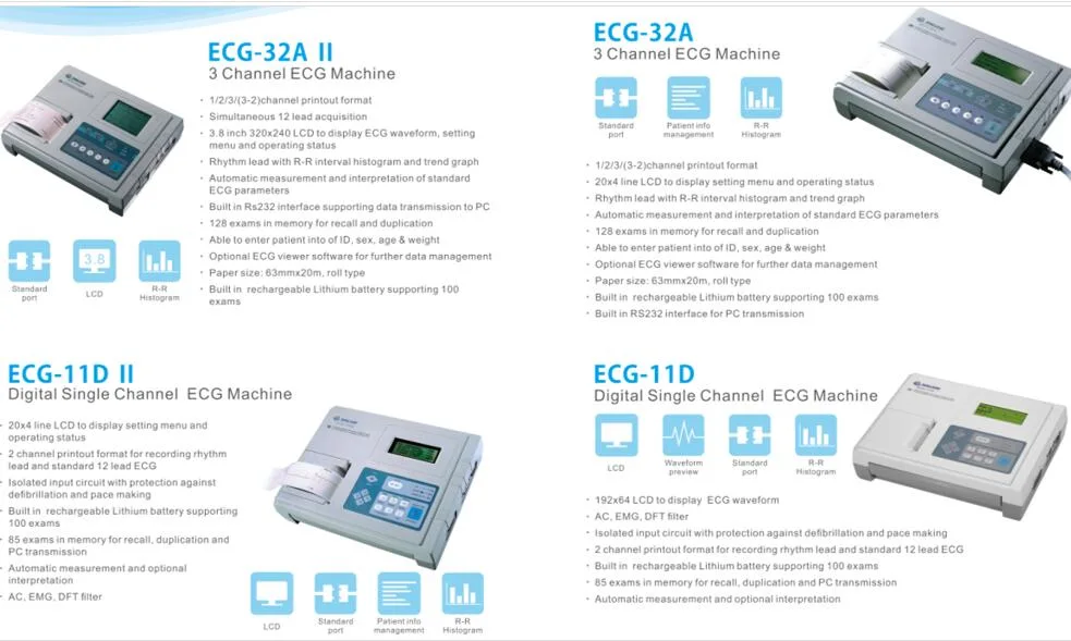 5.7 Inch LCD Display Digital 12 Channel 12 Lead EKG ECG Electrocardiogram