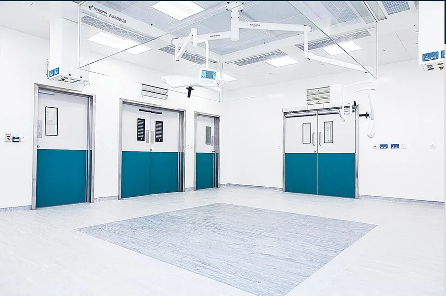 Hospital Clean Room Air-Tight Door Hospital Industrial Manual Swing Colorful Steel Cleanroom Door