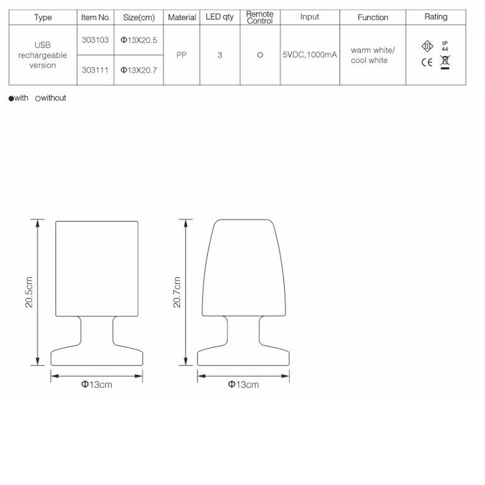 Wholesale Modern Small Home Decoration Rechargeable LED Table Lamp