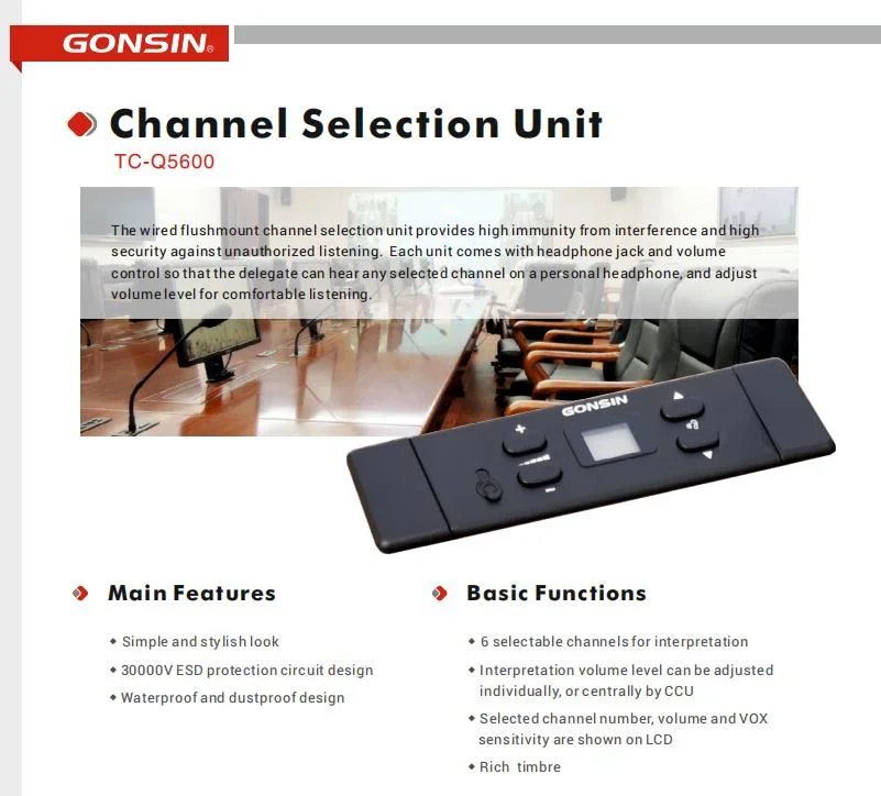 Conference System Loudspeaker Discussion System with 6 Channels Languages Conference Interpretation and Electronic Voting System