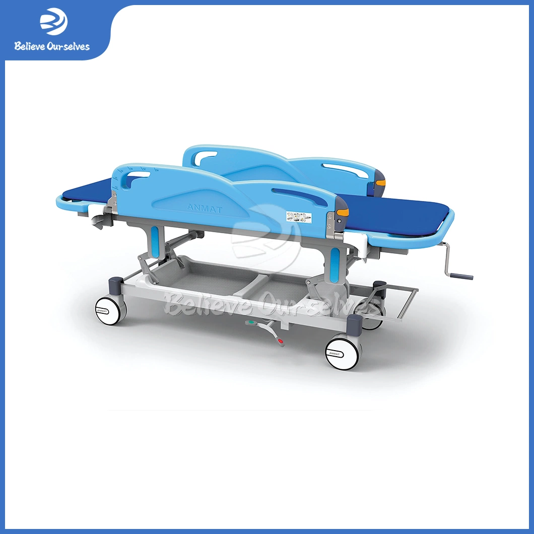 Huaren Cheap Emergency Trolley Stretcher Factory Hydraulic Patient Emergency Transport Stretcher China Hr-Z01 Patient Transportation Stretcher