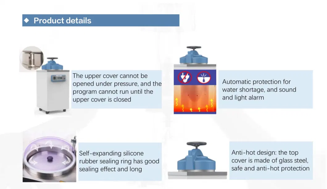 100L Vertical Medical Autoclave with Over-Pressure Protection Measures Medical/ Hospital Autoclave