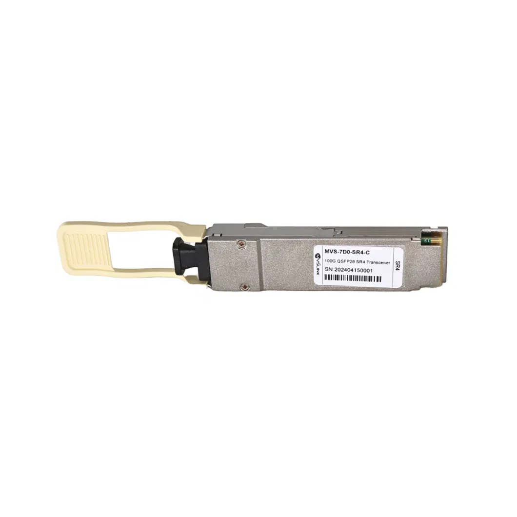 Compatible 100gbps Qsfp28 Short Reach 4 (SR4) Multi-Fiber Push-on/off (MTP/MPO) Connector Optical Transceiver Module with 100-Meter Transmission Distance