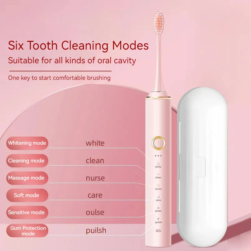 Travel Case Brush Heads Wireless Fast Charging Long Lasting Sonic Electric Toothbrush