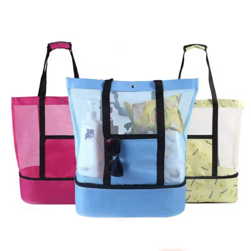 Promotional Large Capacity Beach Picnic Camping Mesh Cooler Bag