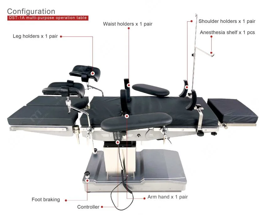 Chinese Manufacture Medical Hospital Surgical Orthopedic Table Radiolucent Operating Table and Room Bed