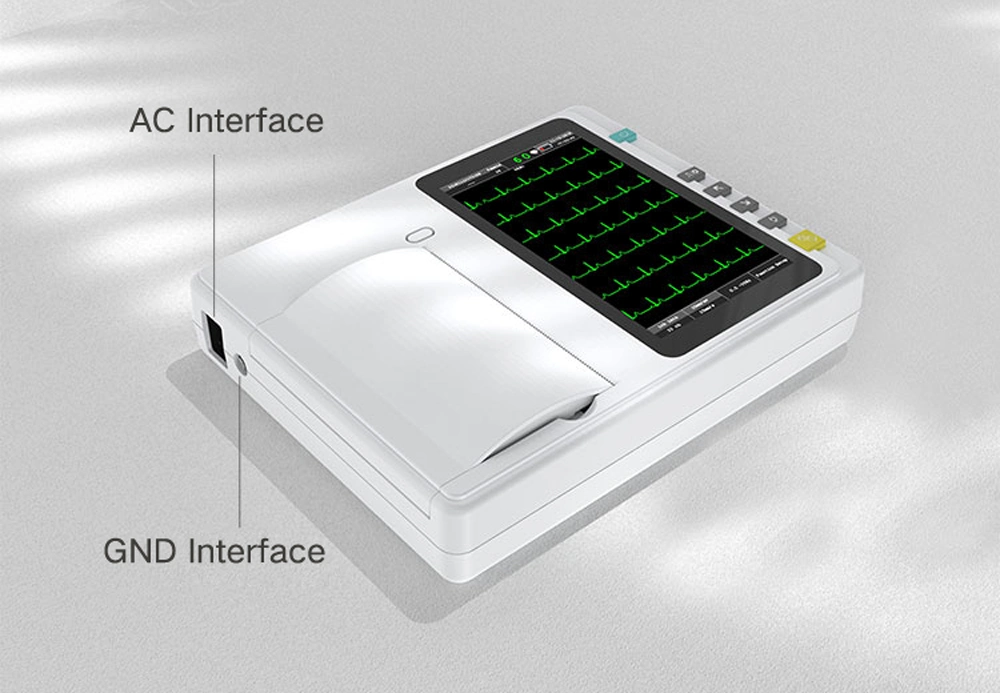 China Manufacturer Factory Wholesale Price Medical Equipment 3 Channel 12 Lead Touch Screen Electrocardiograph Monitor Portable Digital ECG Machine with Printer