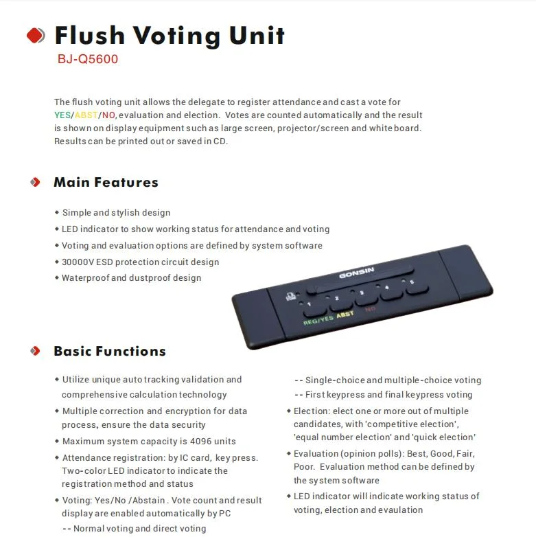 Conference System Loudspeaker Discussion System with 6 Channels Languages Conference Interpretation and Electronic Voting System