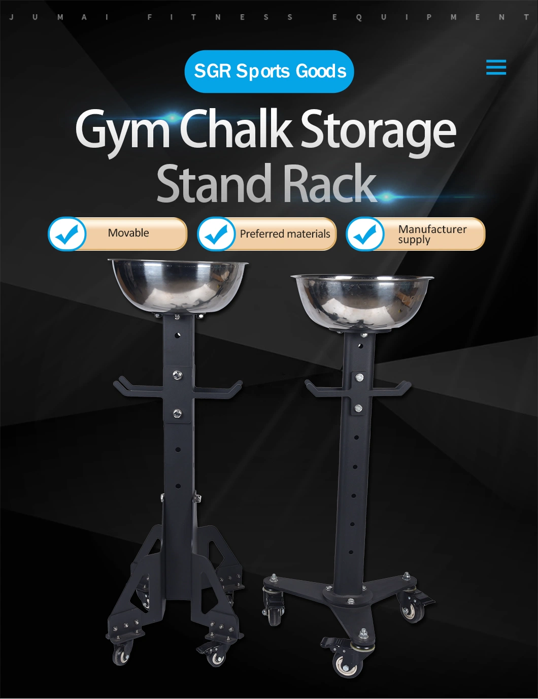 High Quality Steel Gym Barbell Collar Chalk Storage Portable Chalk Stand Rack