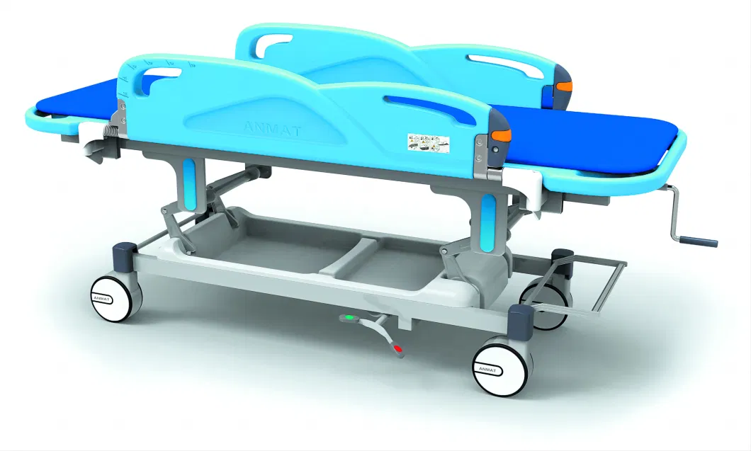 Huaren Cheap Emergency Trolley Stretcher Factory Hydraulic Patient Emergency Transport Stretcher China Hr-Z01 Patient Transportation Stretcher