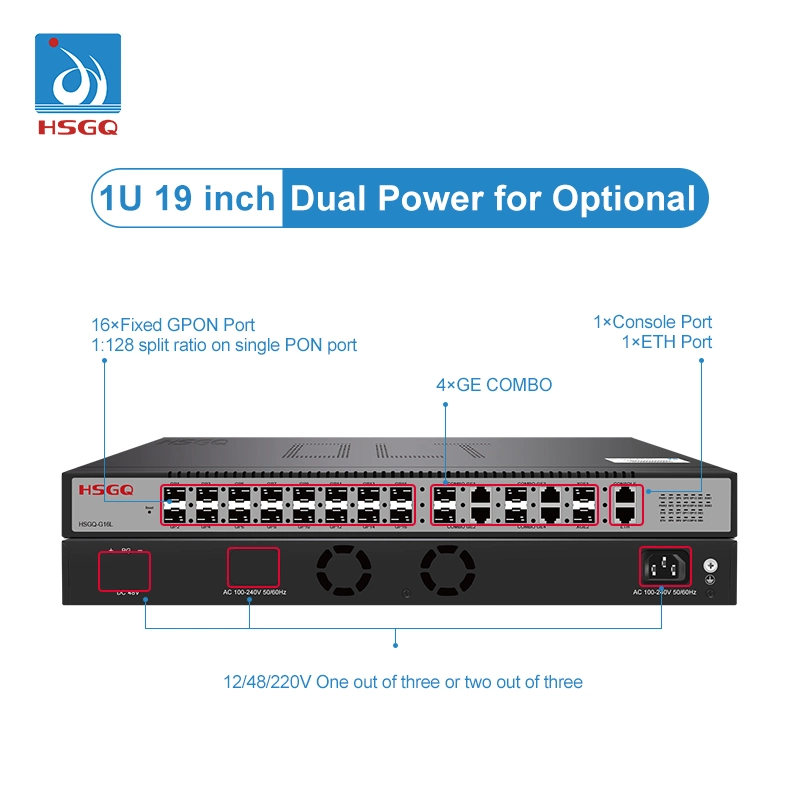 Optical Fiber Hsgq Gpon 16 Port Pon Olt Equipment FTTH