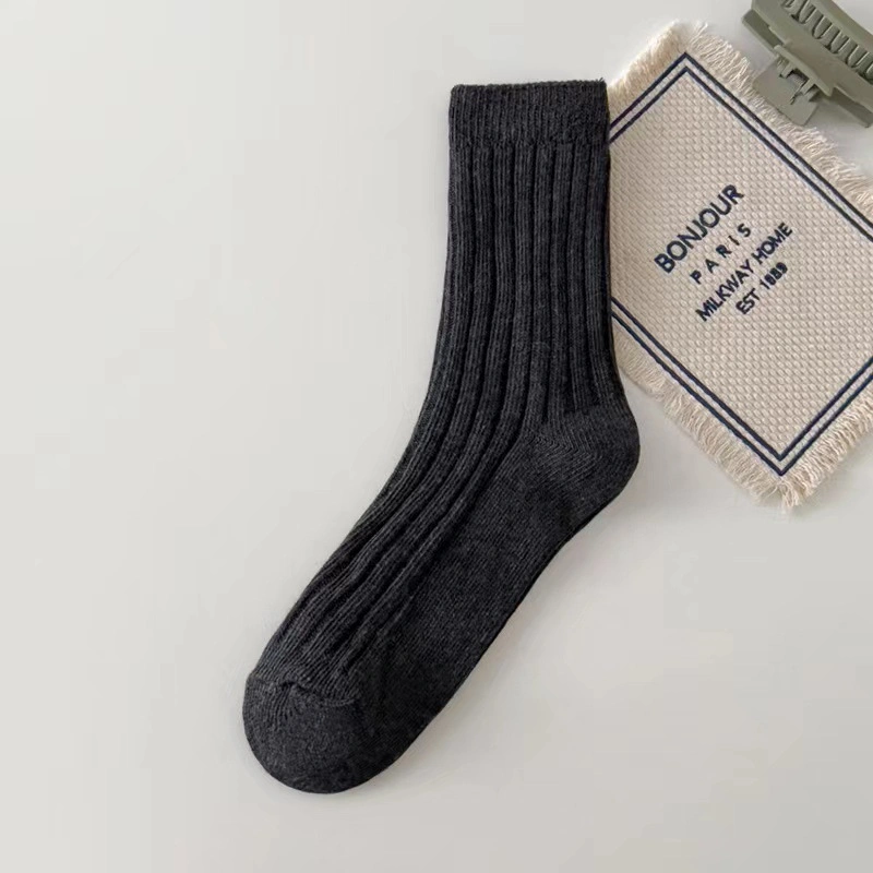 Autumn and Winter New Japanese Retro Thick Line Ins Trend Vertical Stripes Cotton American Style Clicky Wind MID-Thigh Socks