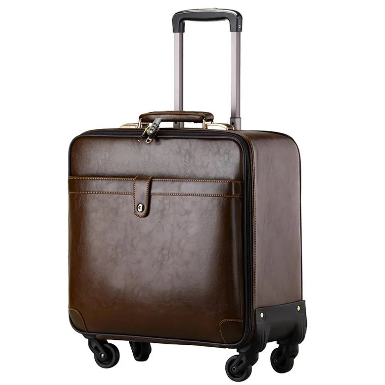 PU Wheeled Trolley Luggage Travelling Suitcase Case Bag