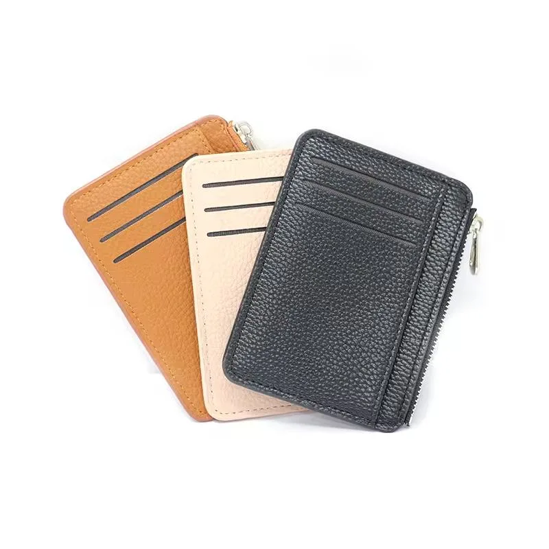 Promotional RFID Credit Card Holder PU Leather Front Leather Made Card Holder