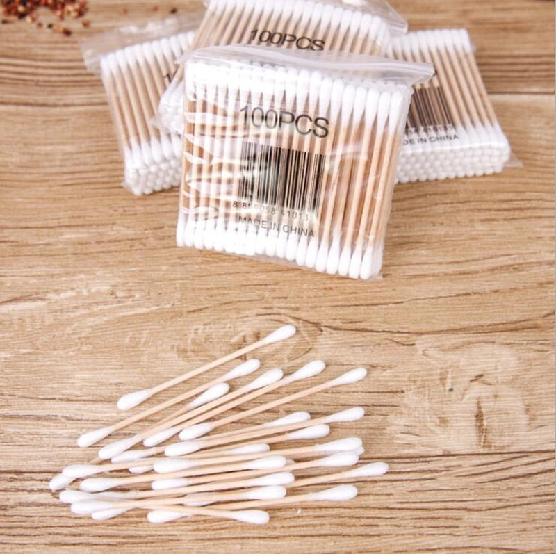 100 Full Number of Double-Head Baby Removing Cosmetic Pointed Cotton Swabs