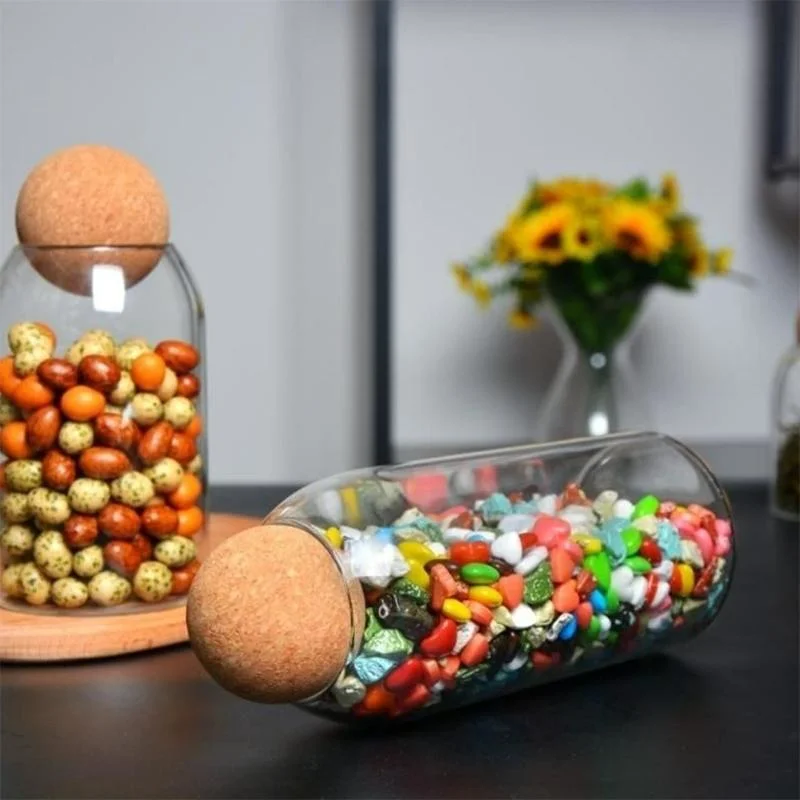 Balls Corks Tea Cans Transparent Sealed Jars for Dry Food Storage