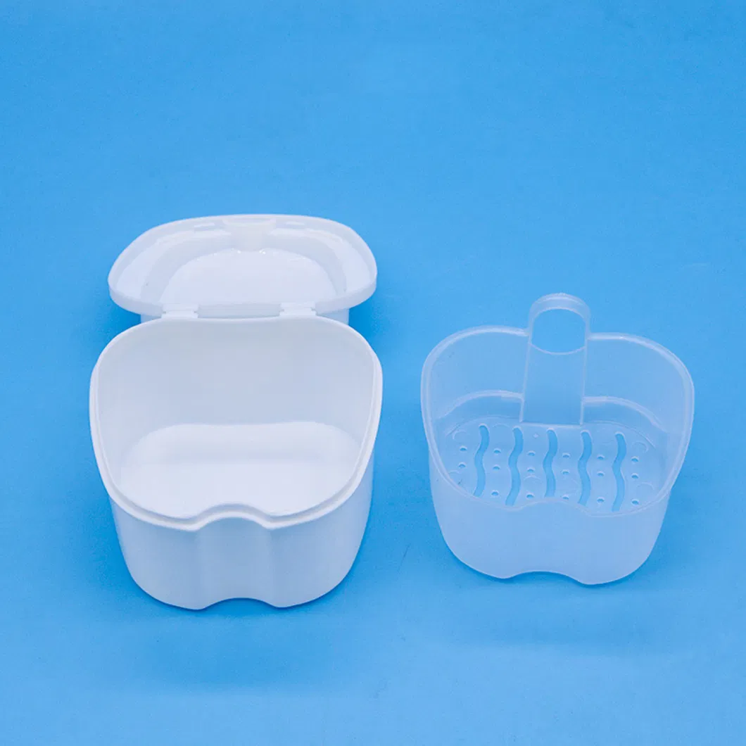 Colors Bath Case Cup Box Holder Storage Soak Container Denture Boxes with Strainer Basket for Travel Cleaning