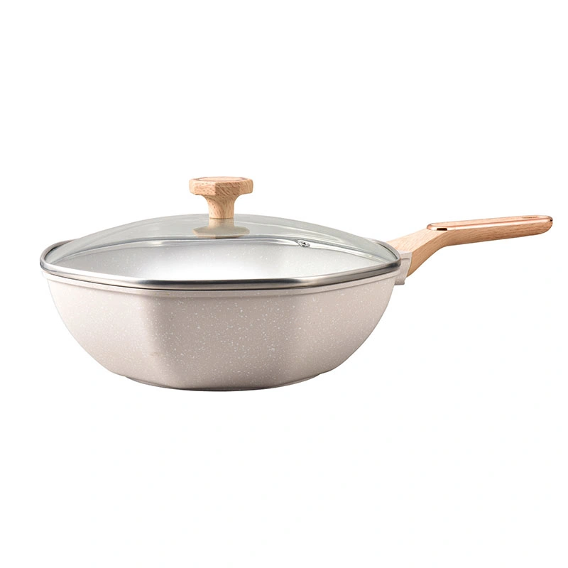 Octagonal Long Handle Medical Stone Cookware Nonstick Stew Pot