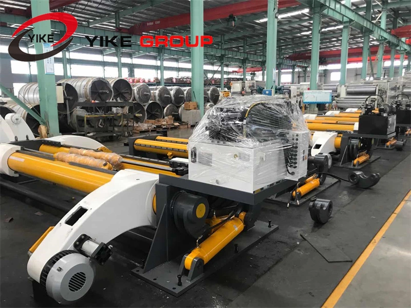 Corrugated Carton Box Making Machine Paper Production Line Reel Paper Unwinder Hydraulic Shaftless Mill Roll Stand Machine