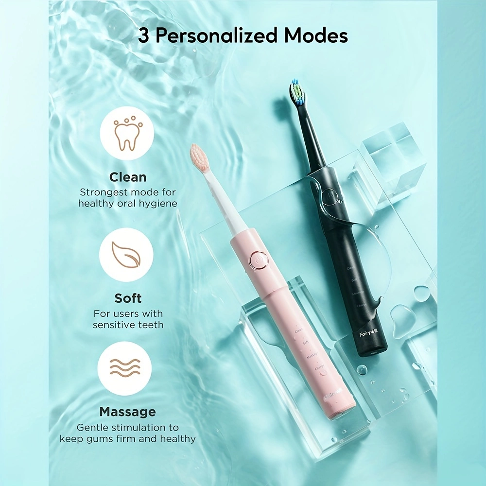 Fairywill Dual Electric Rechageable Automatic USB Charging Toothbrush